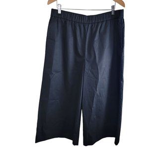 COS Pull On Wide Leg Pants Side Pockets Elastic Waist Black size 12